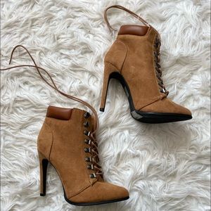 Brown timberland like boots